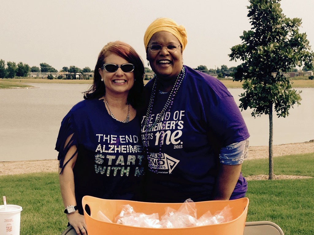 Stephanie Dickey and Toni Hill at 2015 Walk to end Alzheimers, 8-30-2015